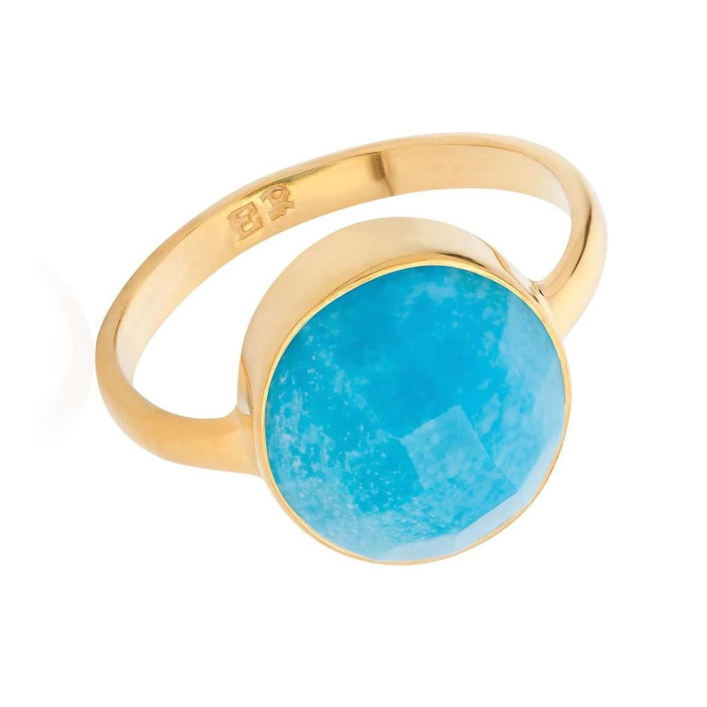 For Sale:  18K Gold Turquoise Throat Chakra Ring, by Elizabeth Raine 2