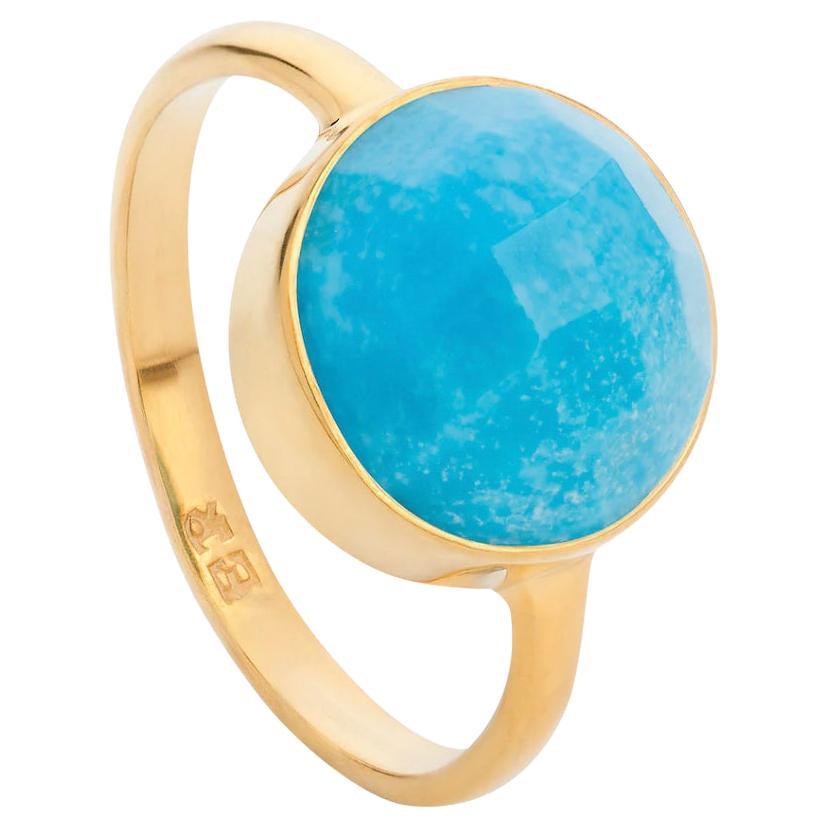 For Sale:  18K Gold Turquoise Throat Chakra Ring, by Elizabeth Raine