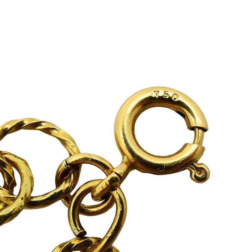18k Gold Twisted Link Chain Necklace French Jewelry For Sale 4