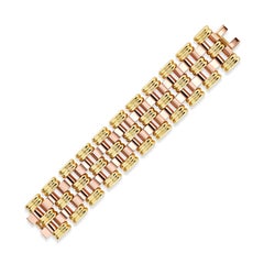 18 Karat Gold Two-Tone Retro Bracelet