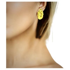 18K Gold Unusual Angela Cummings Vintage Earrings, circa 1989.