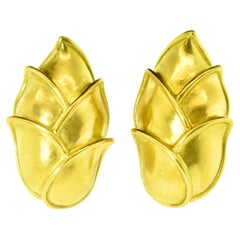 18K Gold Unusual Angela Cummings Vintage Earrings, circa 1989.