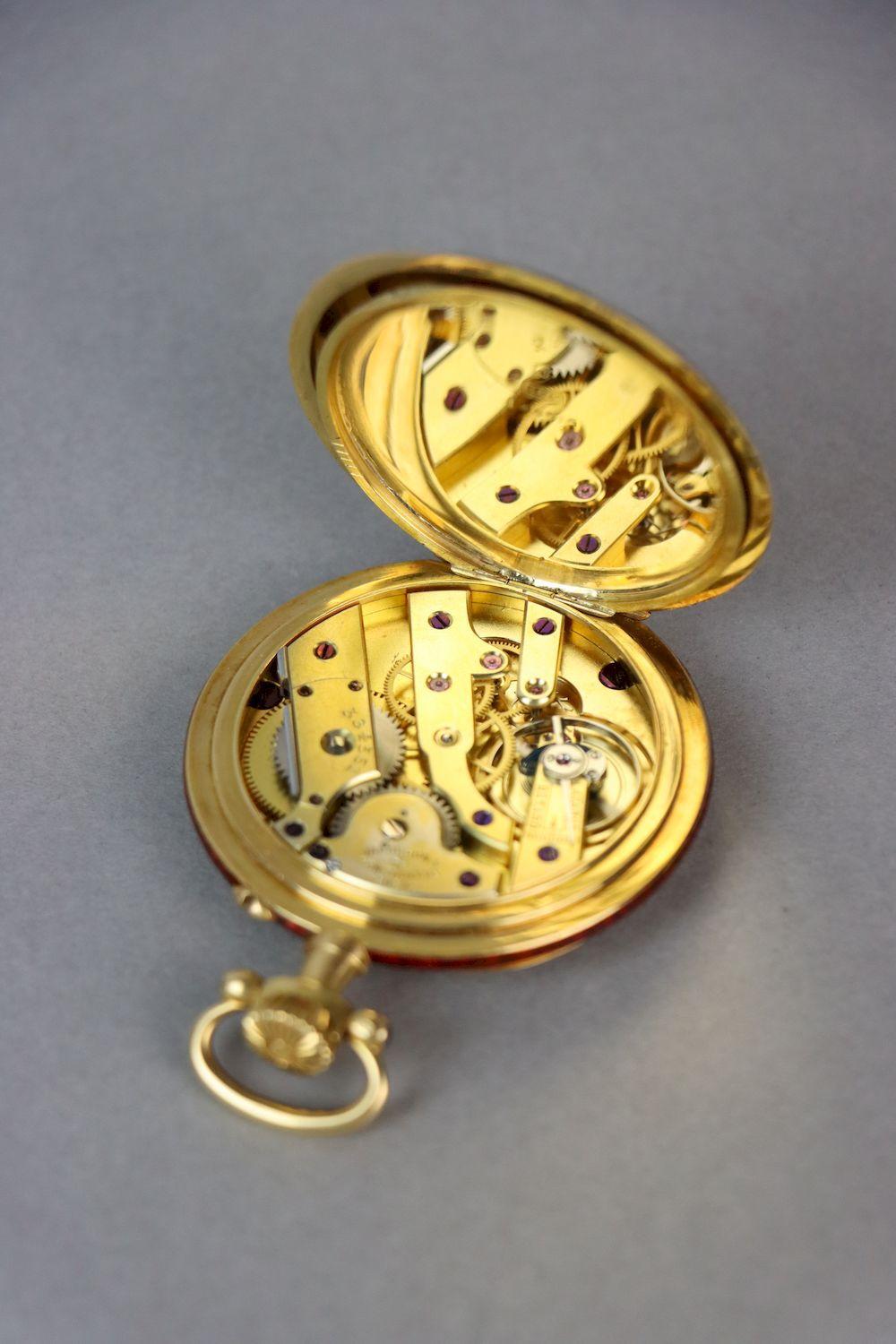 18 Karat Gold Vacheron & Constantin Geneve Emaille-Taschenuhr im Angebot 12