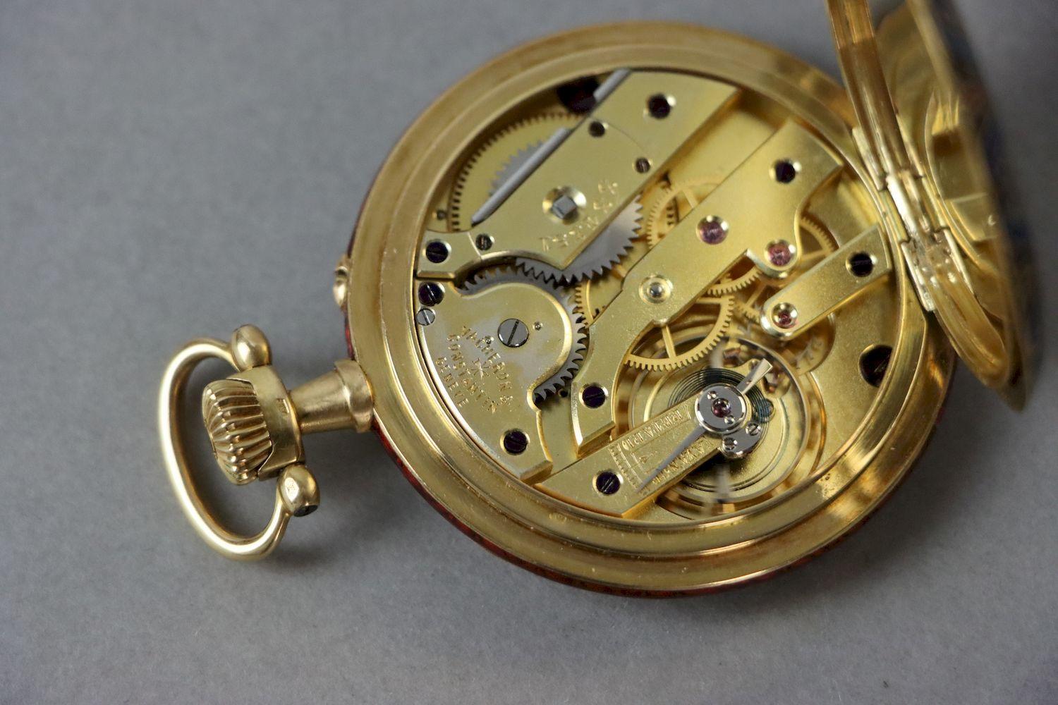 18 Karat Gold Vacheron & Constantin Geneve Emaille-Taschenuhr im Angebot 13