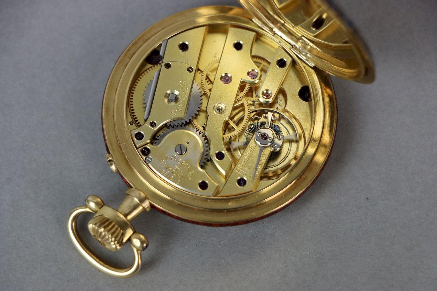 18 Karat Gold Vacheron & Constantin Geneve Emaille-Taschenuhr im Angebot 14