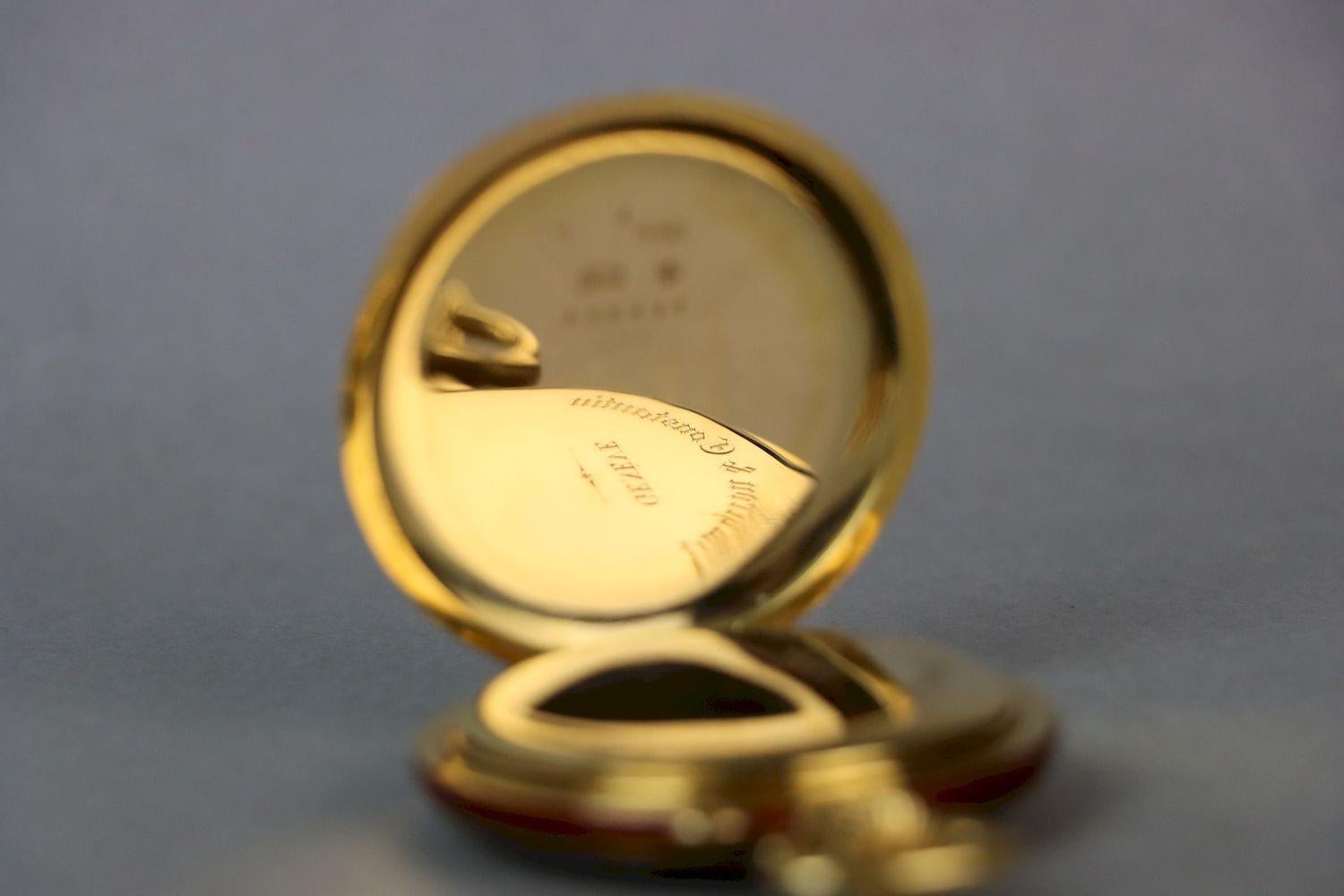 18 Karat Gold Vacheron & Constantin Geneve Emaille-Taschenuhr im Angebot 5