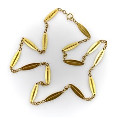 18K Gold Victorian Alternating Link 18” Chain