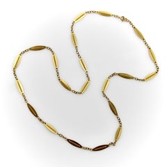 18K Gold Victorian French Alternating Link 24 3/4” Chain