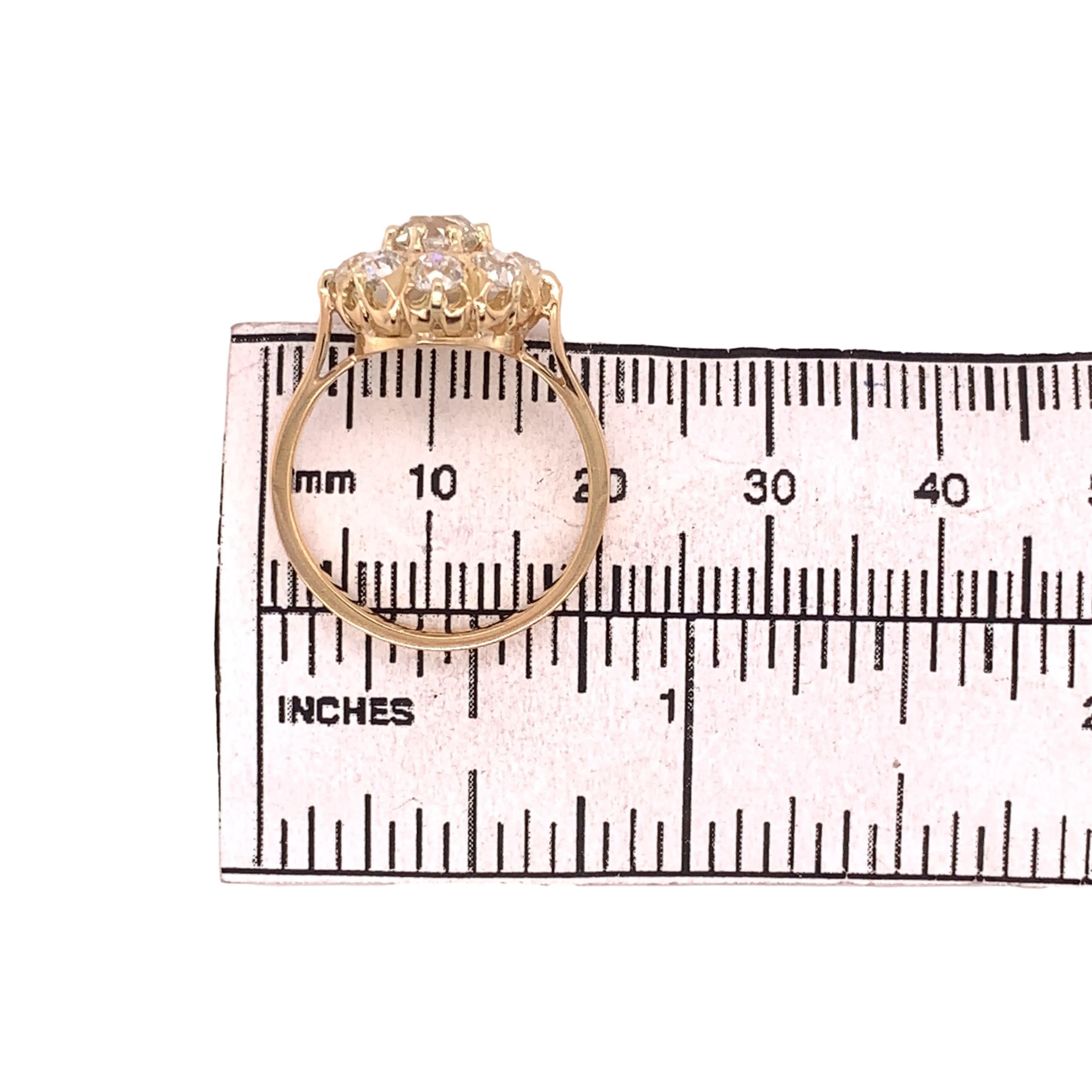 18k Gold Victorian Mine Cut Genuine Natural Diamond Ring 2.48 Carats TW '#J4894' 3
