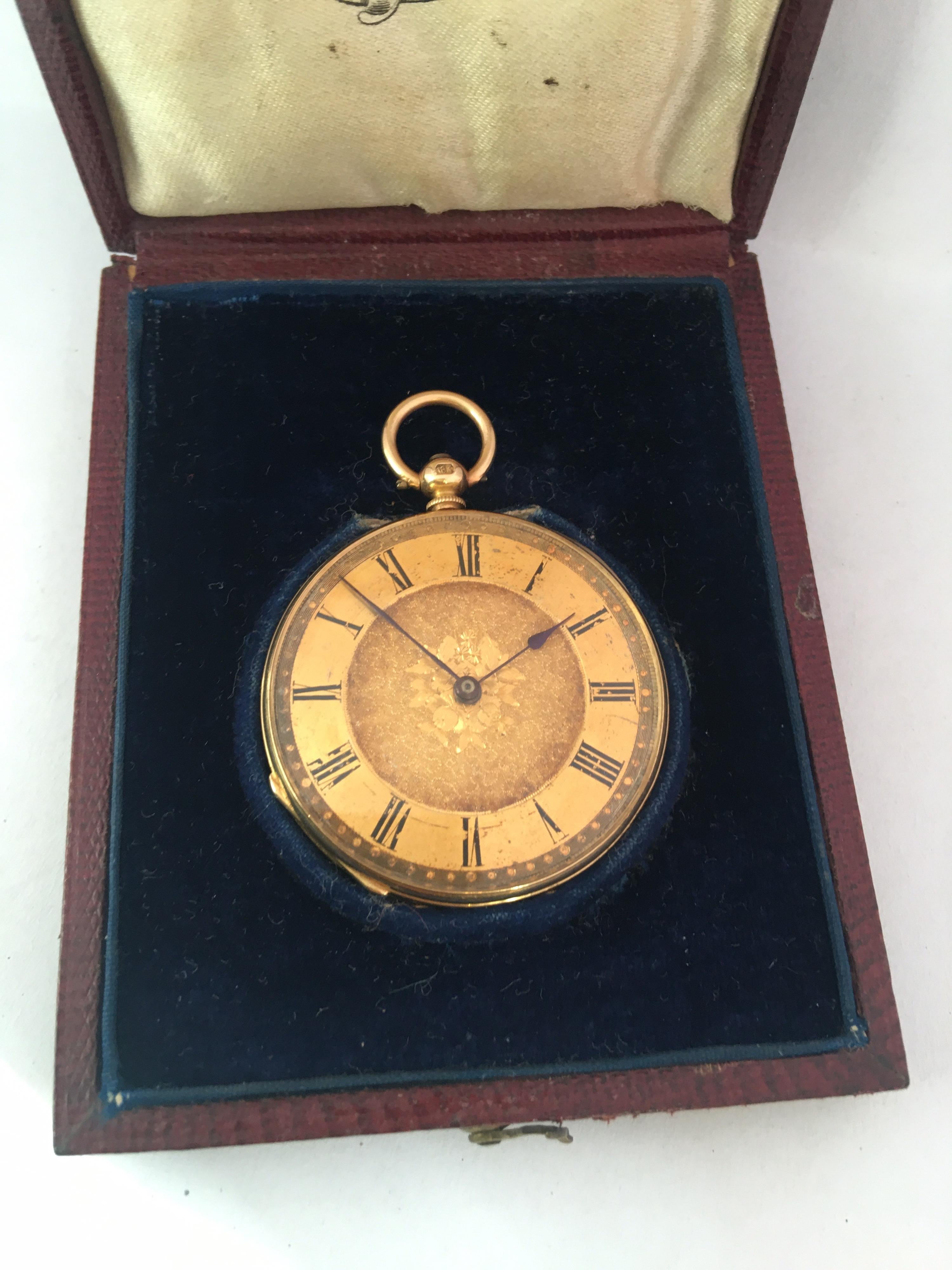 18 Karat Gold Victorian Period Ladies Fob or Pocket Watch For Sale 5