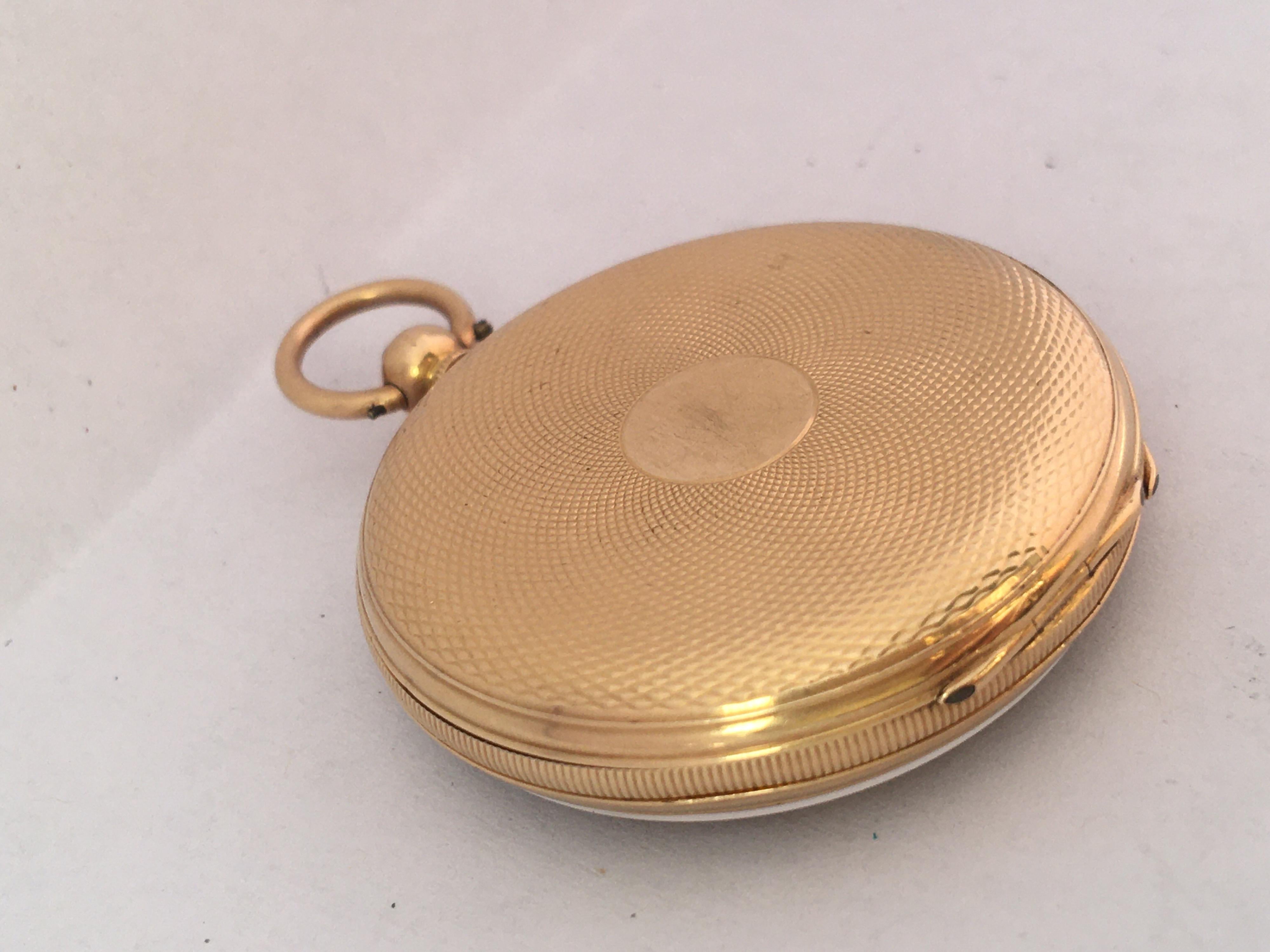 18 Karat Gold Victorian Period Ladies Fob or Pocket Watch For Sale 6