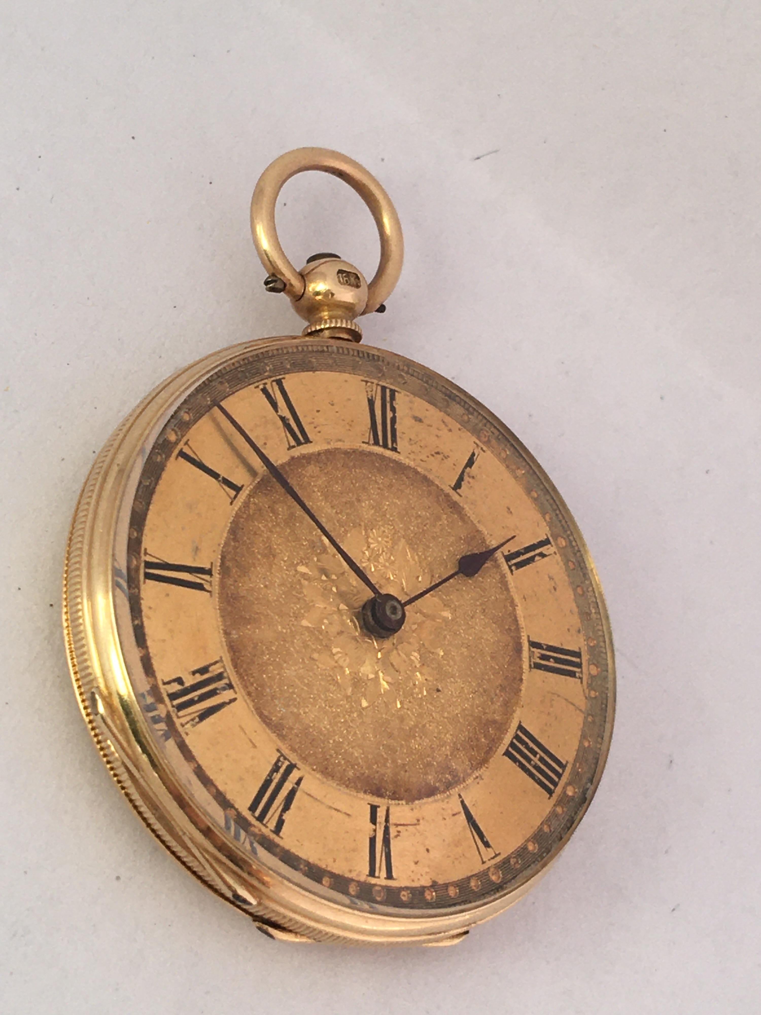 18 Karat Gold Victorian Period Ladies Fob or Pocket Watch For Sale 8