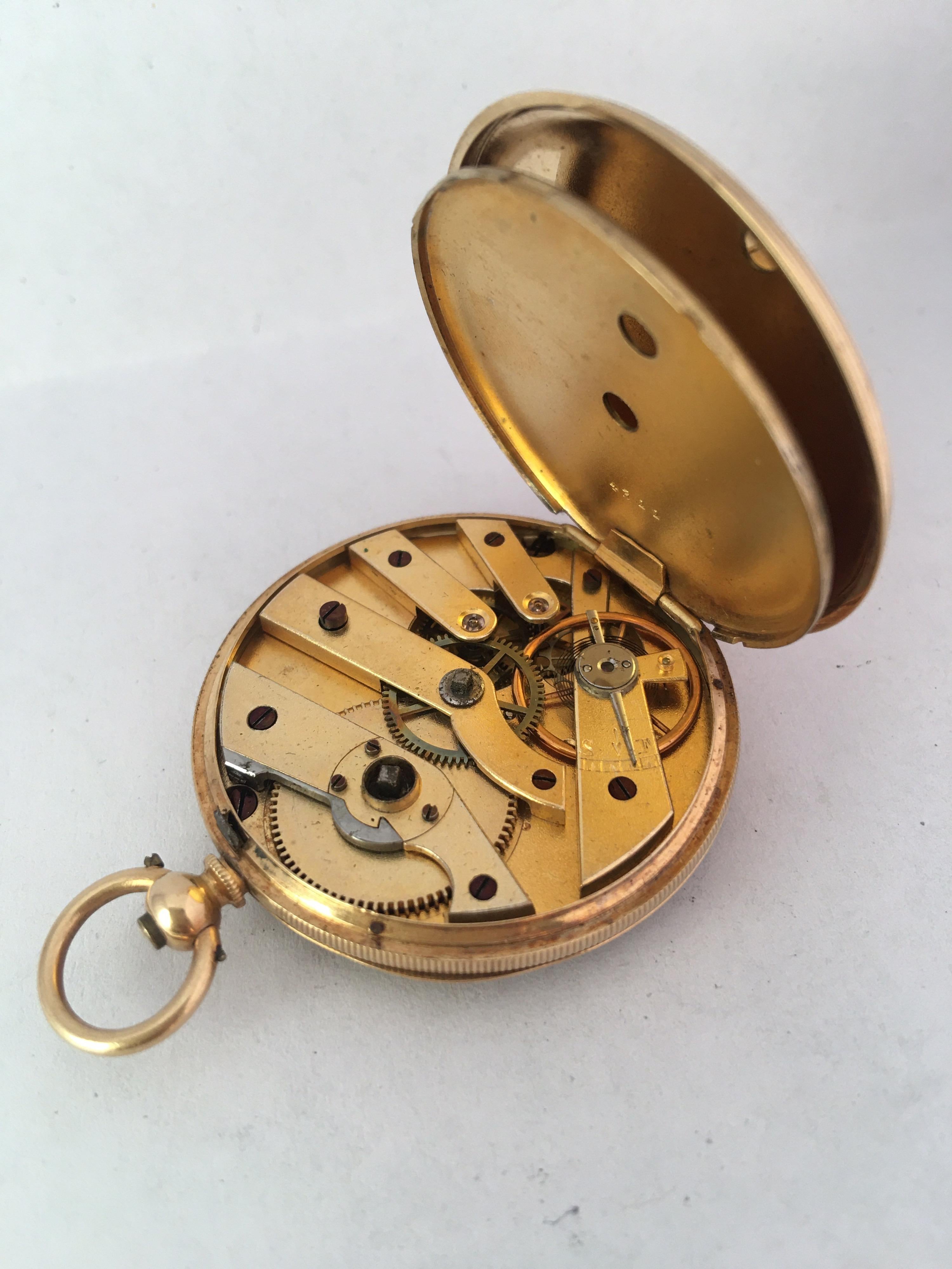 18 Karat Gold Victorian Period Ladies Fob or Pocket Watch For Sale 10