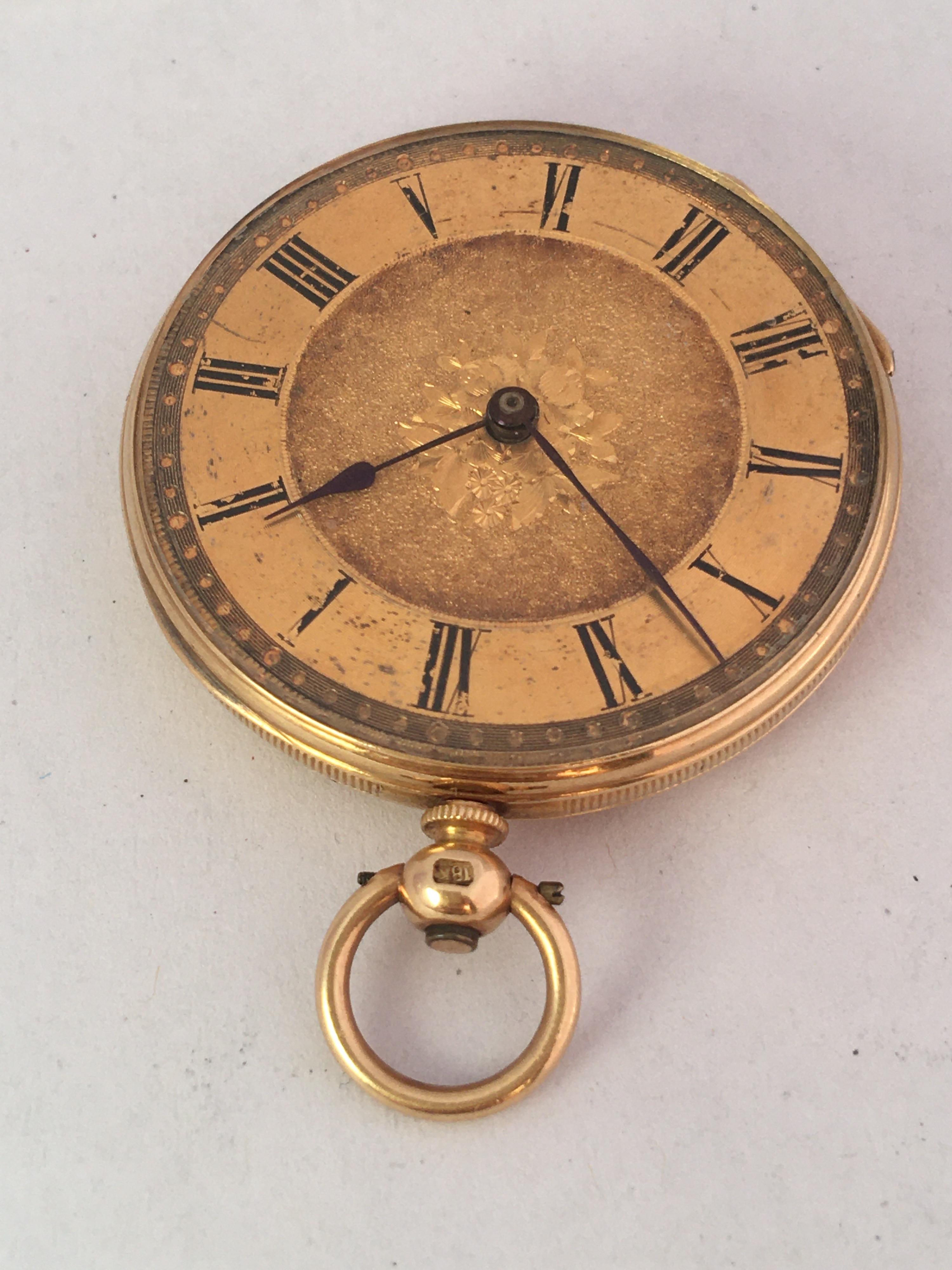18 Karat Gold Victorian Period Ladies Fob or Pocket Watch For Sale 11