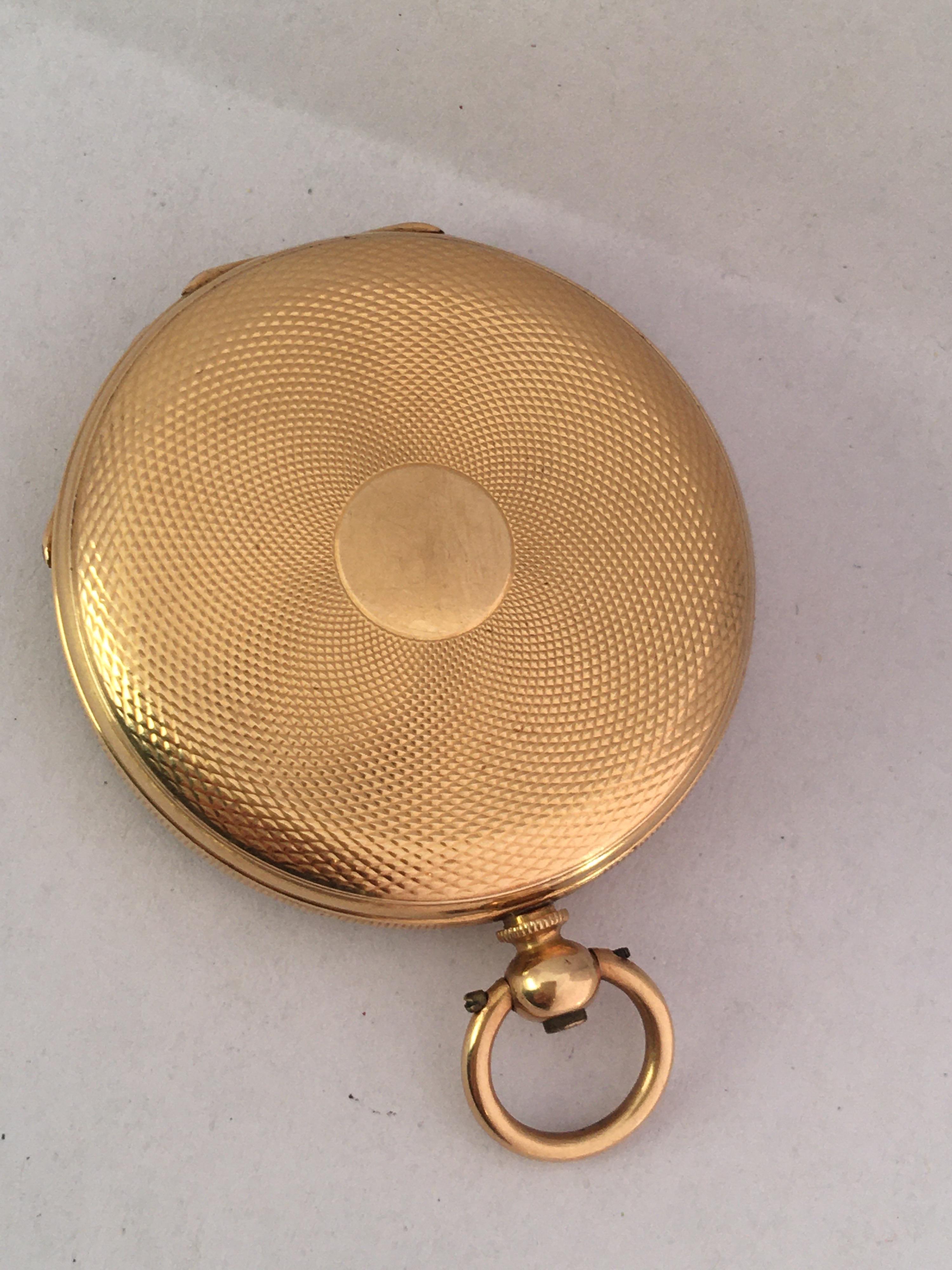 18 Karat Gold Victorian Period Ladies Fob or Pocket Watch For Sale 12