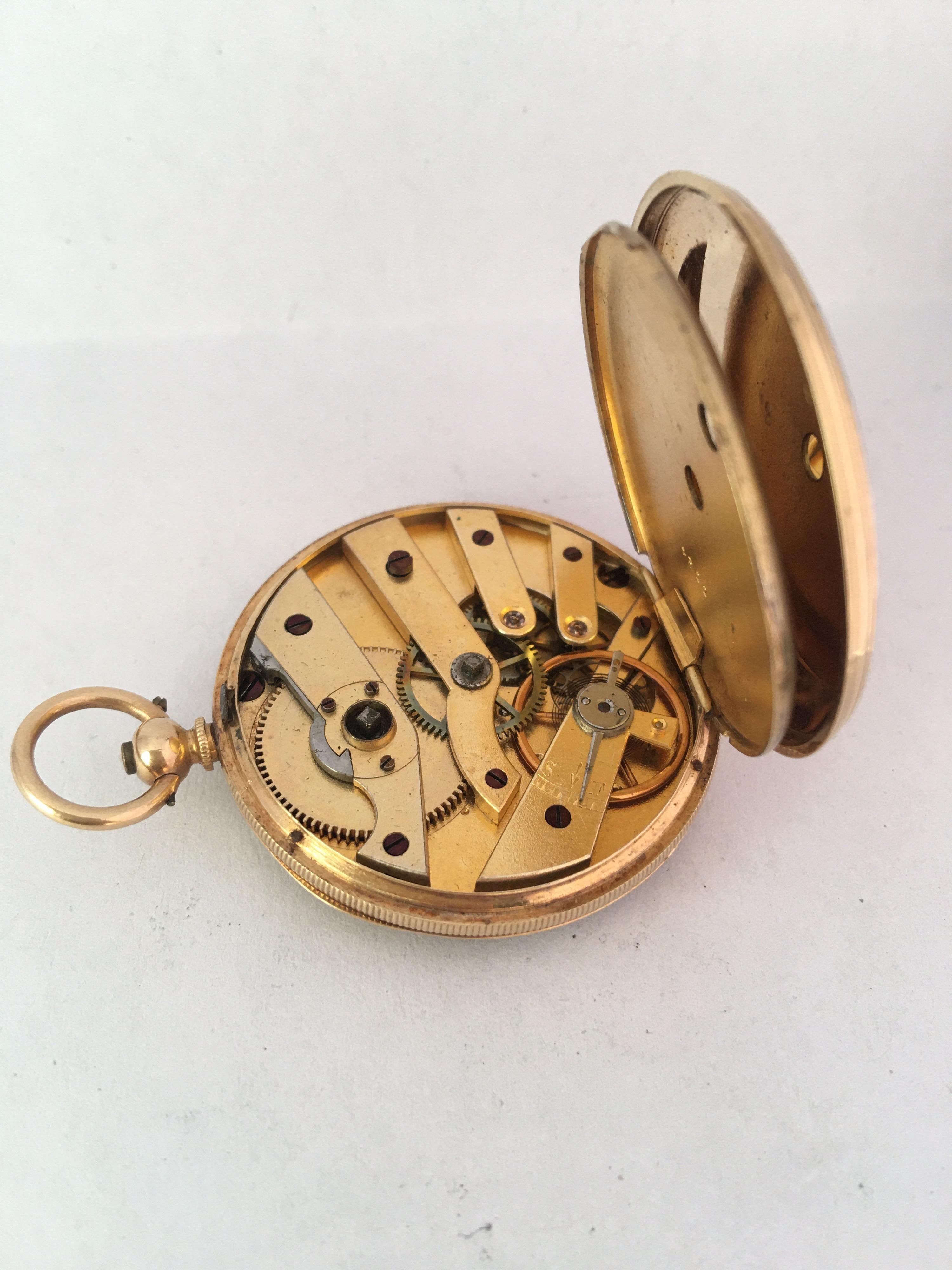 Women's 18 Karat Gold Victorian Period Ladies Fob or Pocket Watch For Sale