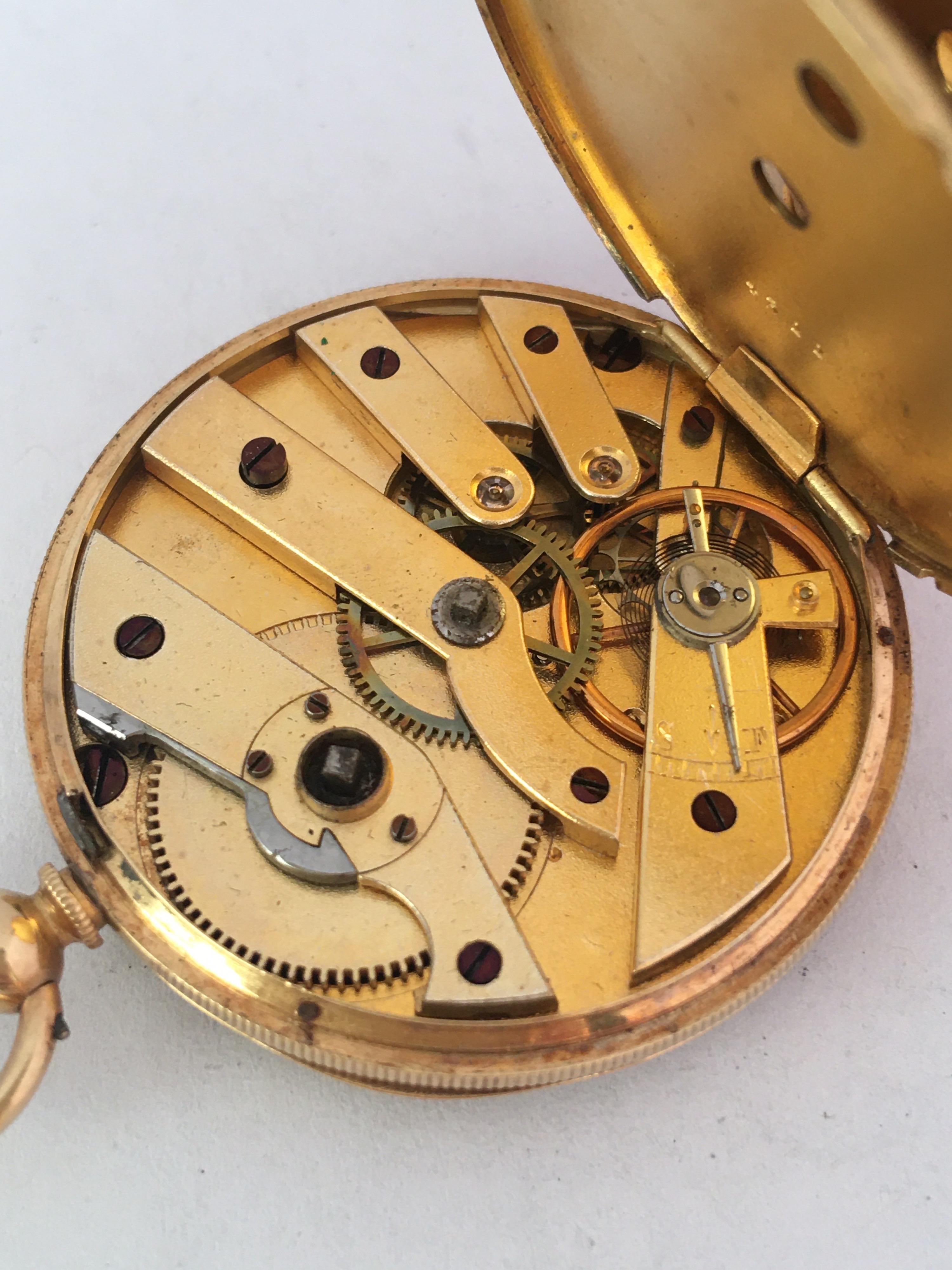 18 Karat Gold Victorian Period Ladies Fob or Pocket Watch For Sale 1