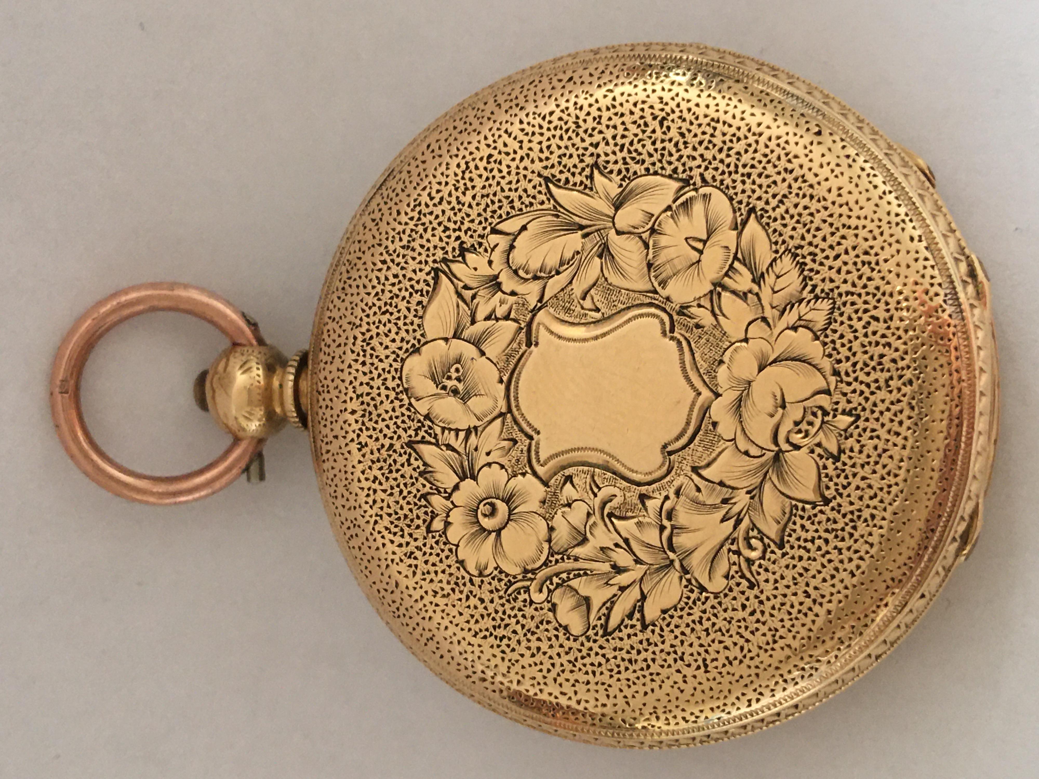 18K Gold Victorian Period Ladies Fob / Pocket Watch Signed by John Neal, London For Sale 5