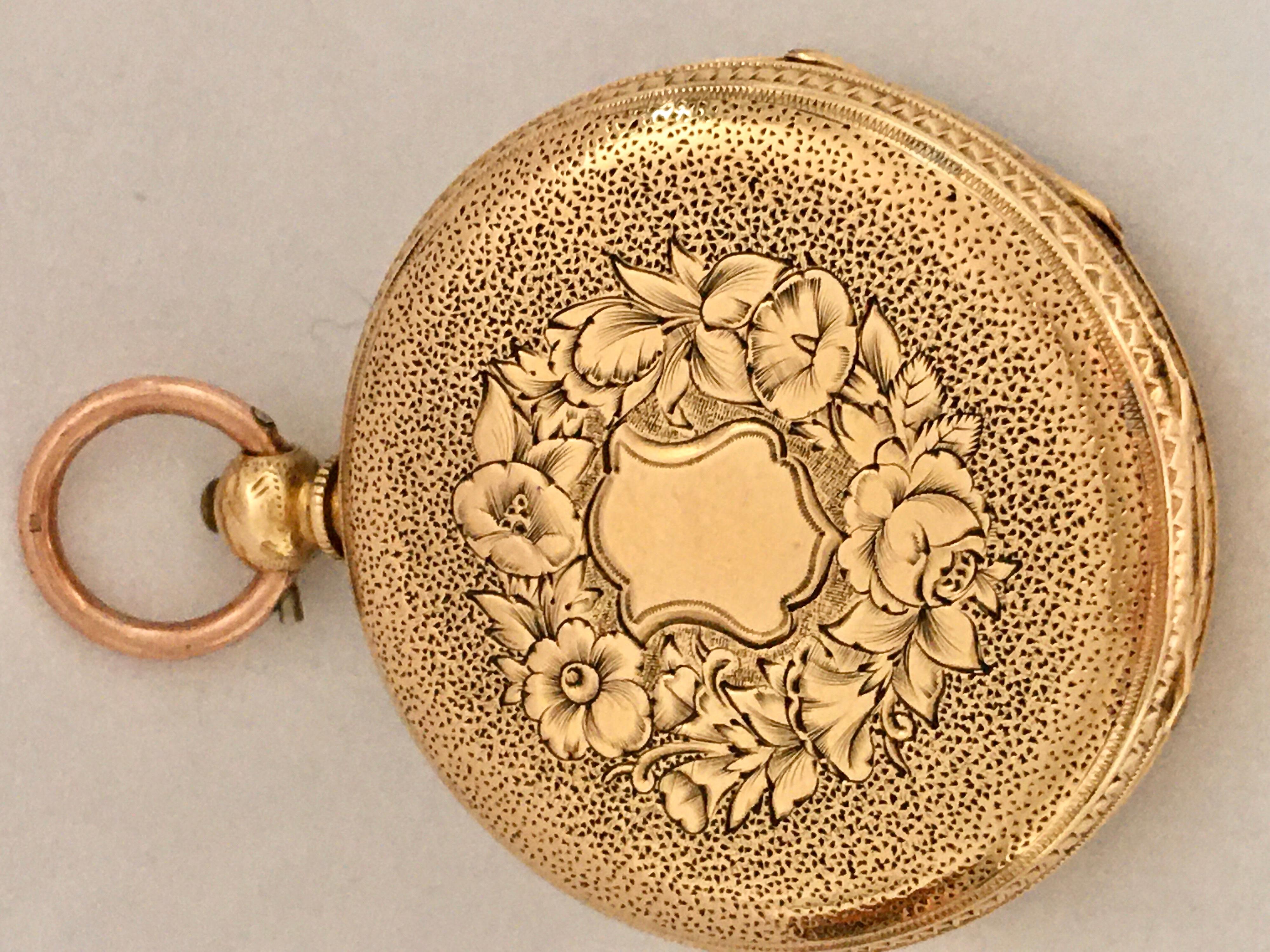 18K Gold Victorian Period Ladies Fob / Pocket Watch Signed by John Neal, London For Sale 9