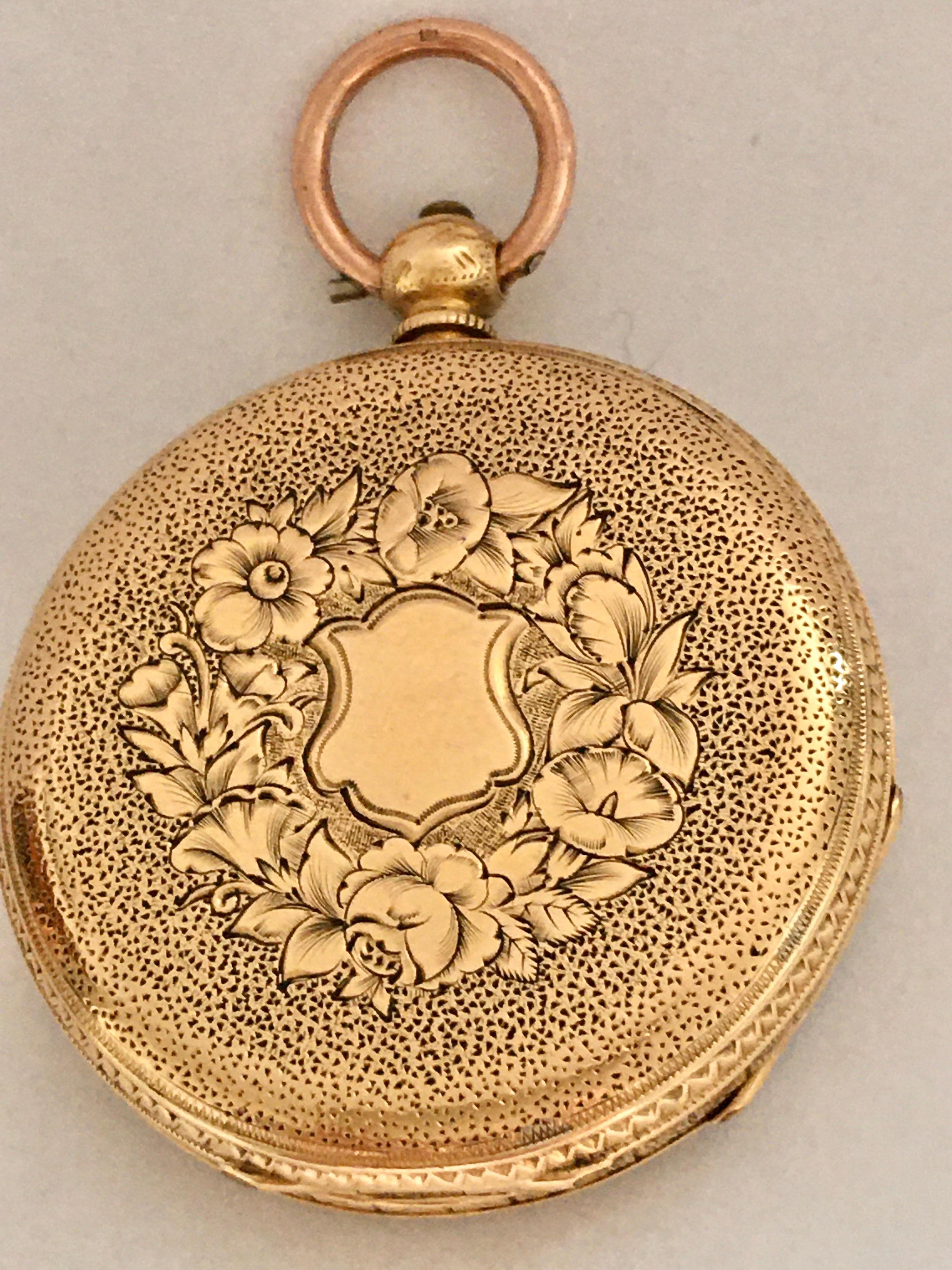 18K Gold Victorian Period Ladies Fob / Pocket Watch Signed by John Neal, London For Sale 9