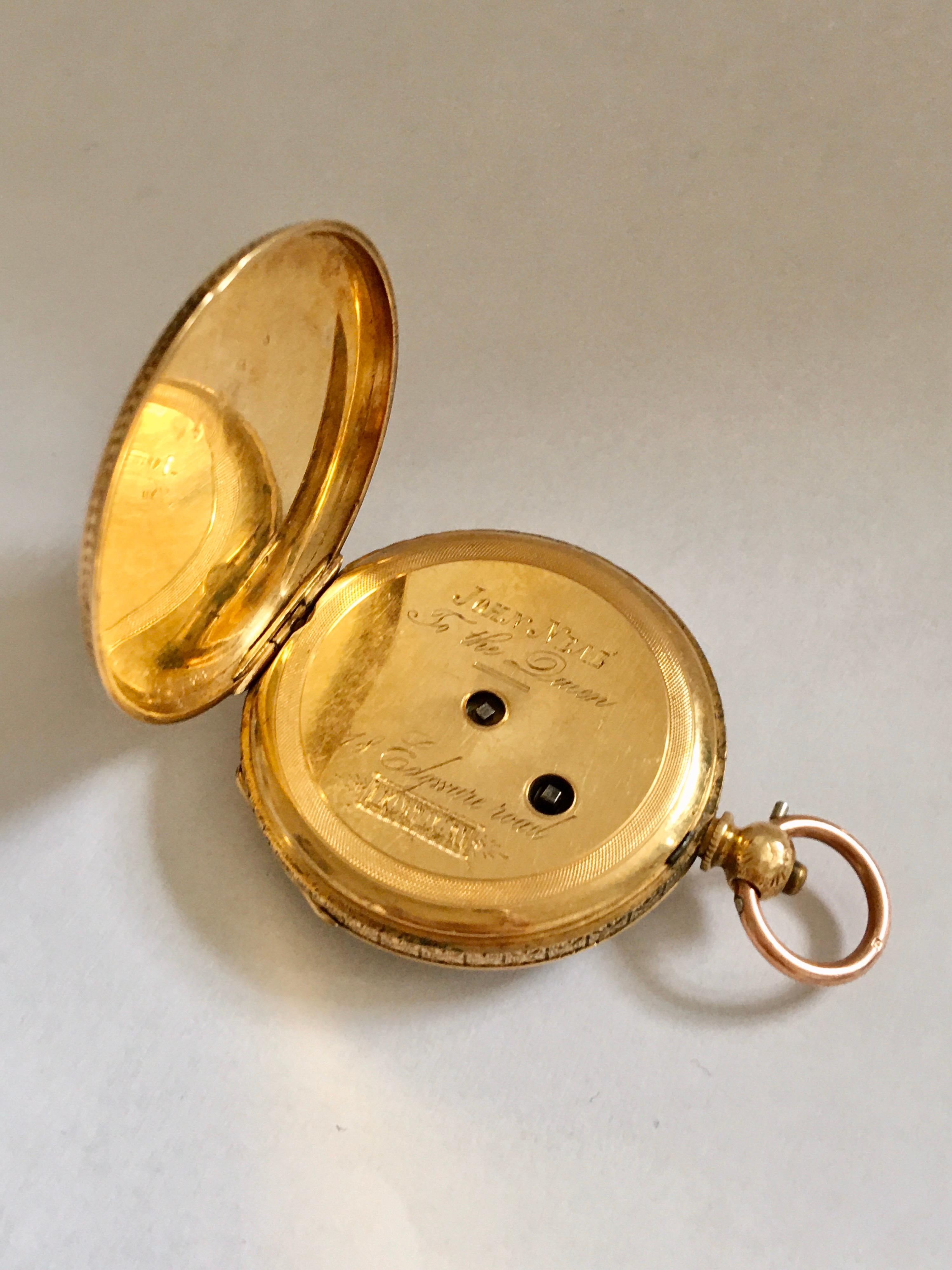 victorian ladies fob watch