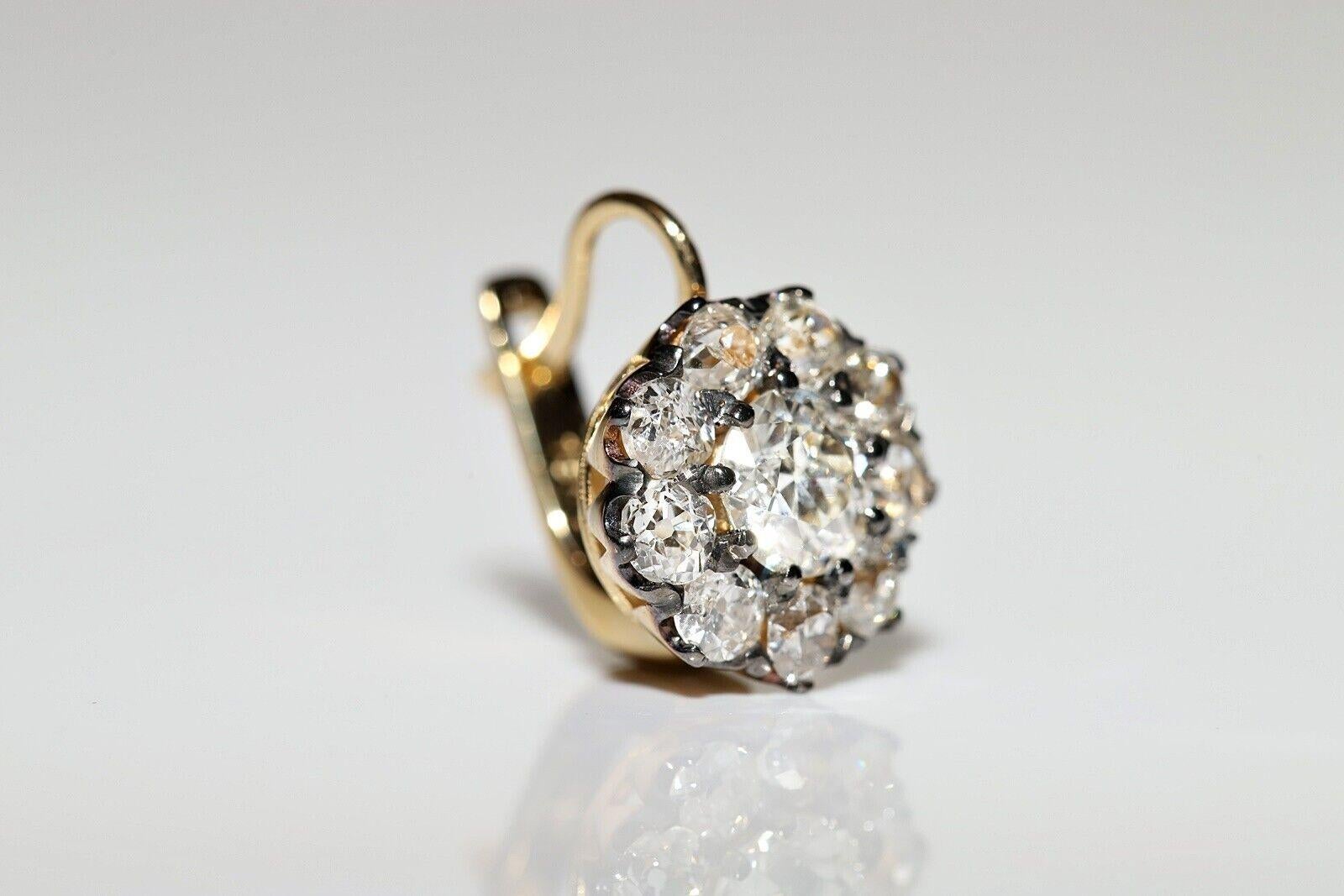 18k Gold viktorianischen Stil natürlichen Diamanten dekoriert Ohrring  Damen im Angebot
