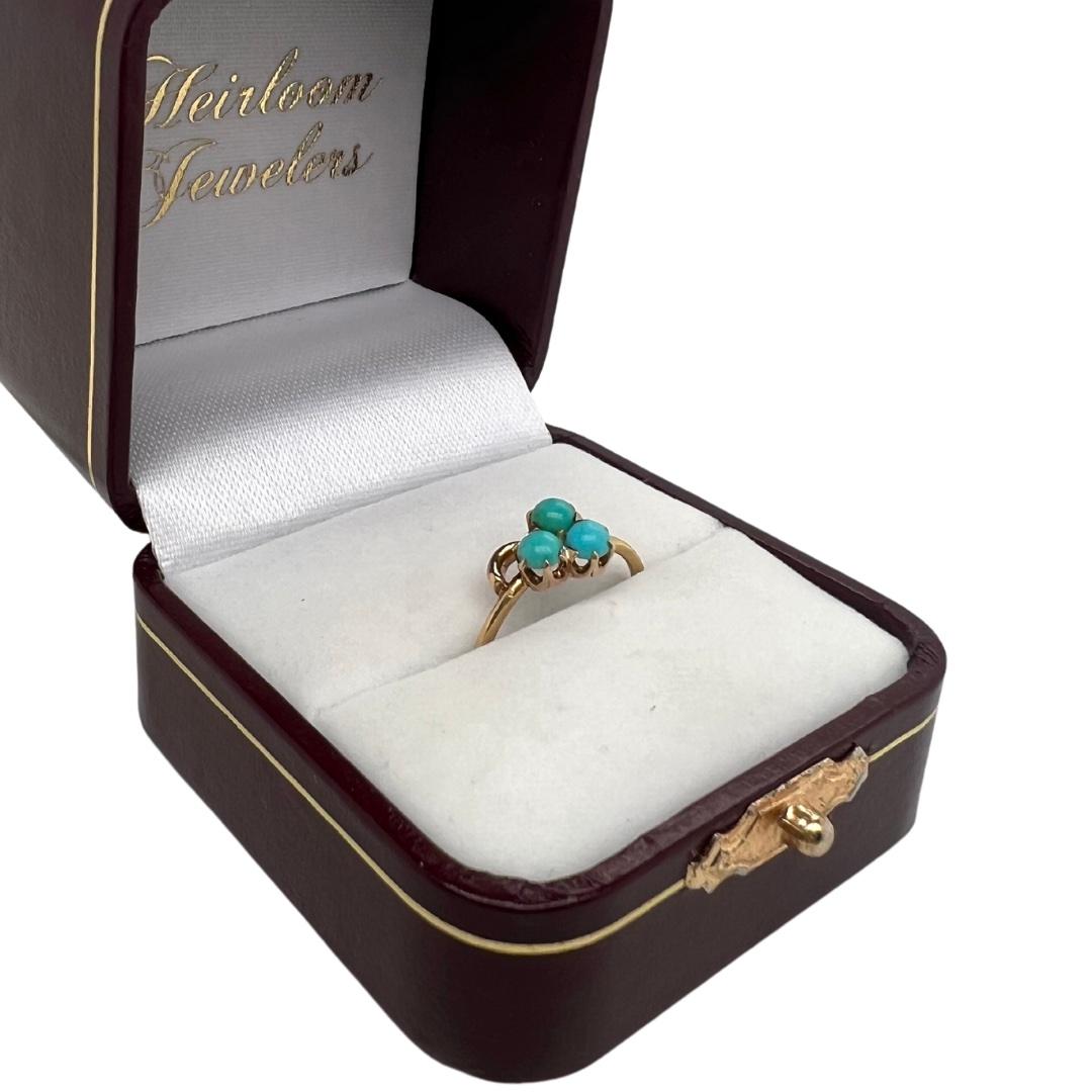 18k Gold Victorian Turquoise Ring In Good Condition In Montgomery, AL
