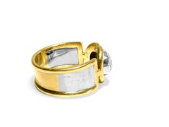 18k Gold, Vintage 0.70 Carat Diamond Two Tone Ring