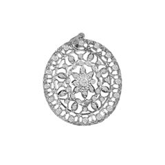 Colgante de oro de 18 quilates con un diamante vintage de 1,50 (certificado GIA)