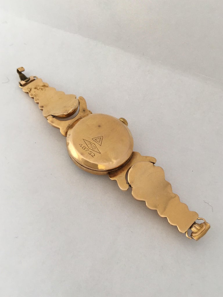 18cKarat Gold Vintage 1950s Ladies Swiss Mechanical Watch In Fair Condition For Sale In Carlisle, GB