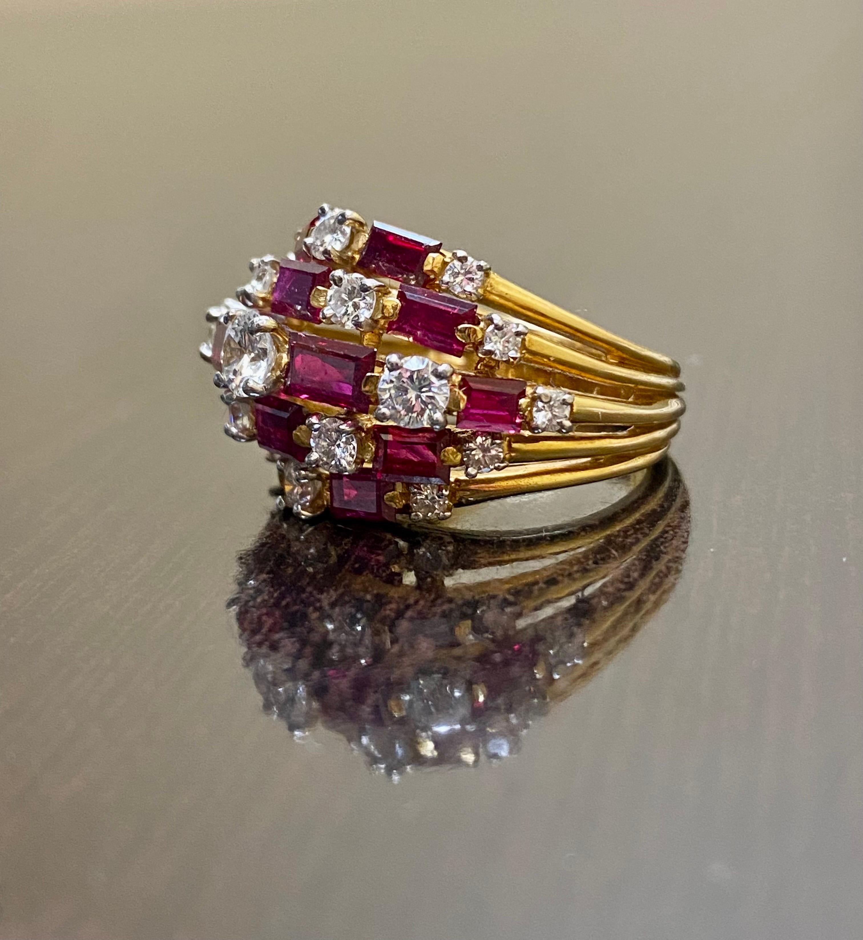 Oscar Heyman, bague cocktail vintage en or 18 carats avec rubis de Birmanie et diamants, années 1960  en vente 5