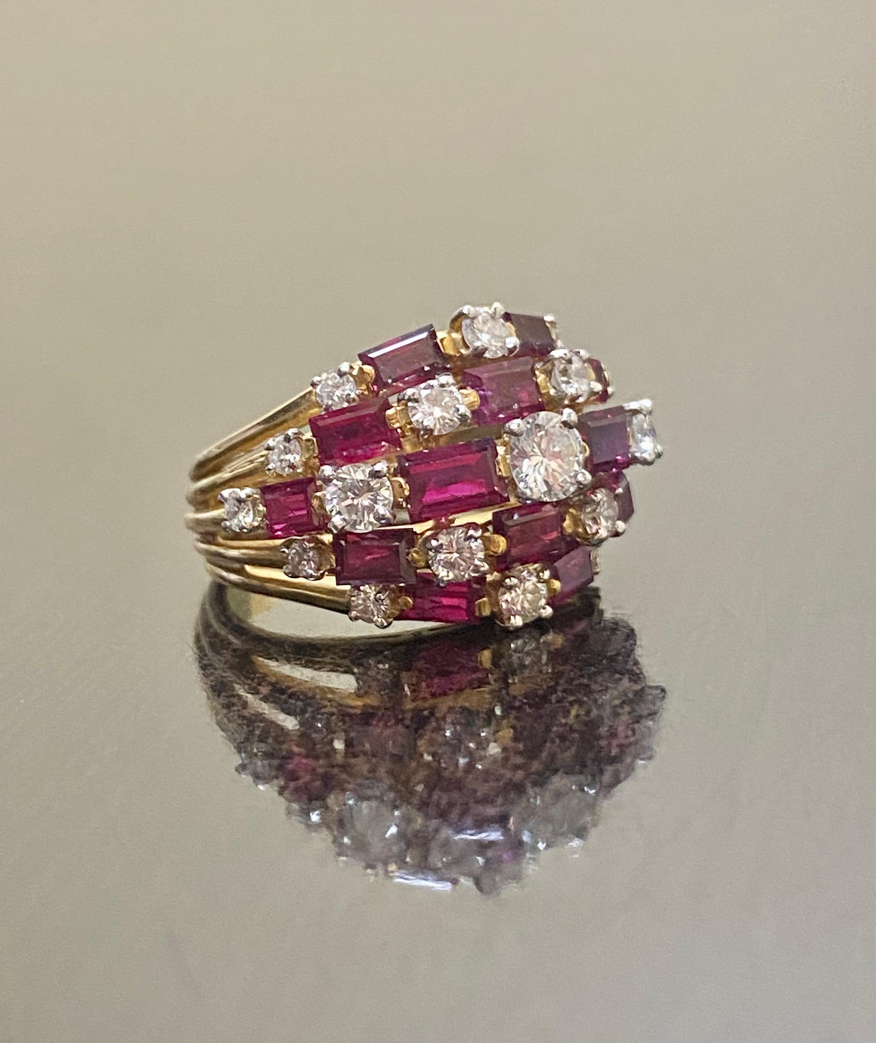 18K Gold Vintage 1960's Oscar Heyman Burmese Ruby Diamond Cocktail Ring  For Sale 3