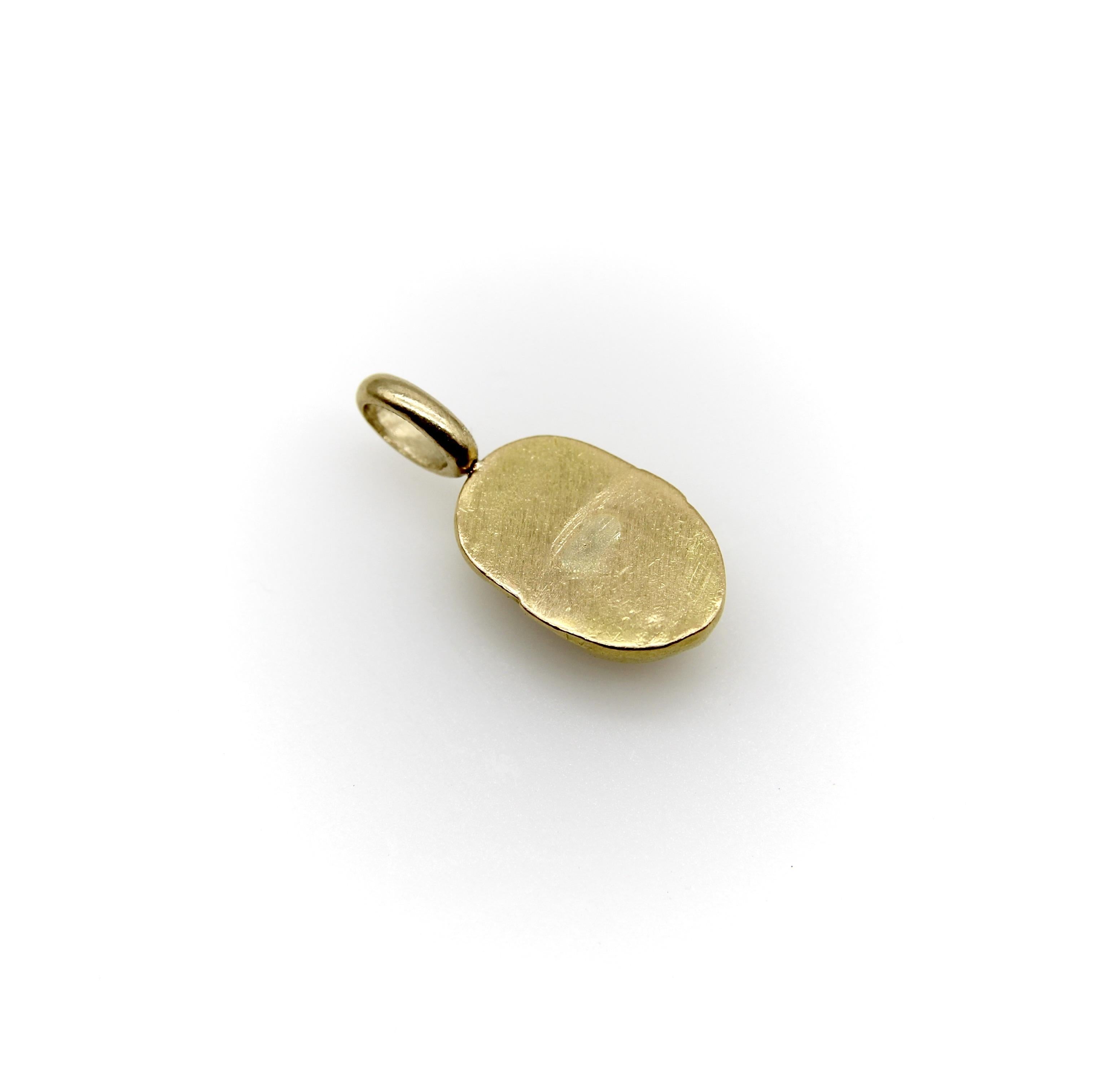18K Gold Vintage Crying Baby Face  Charm / Pendant in vendita 1