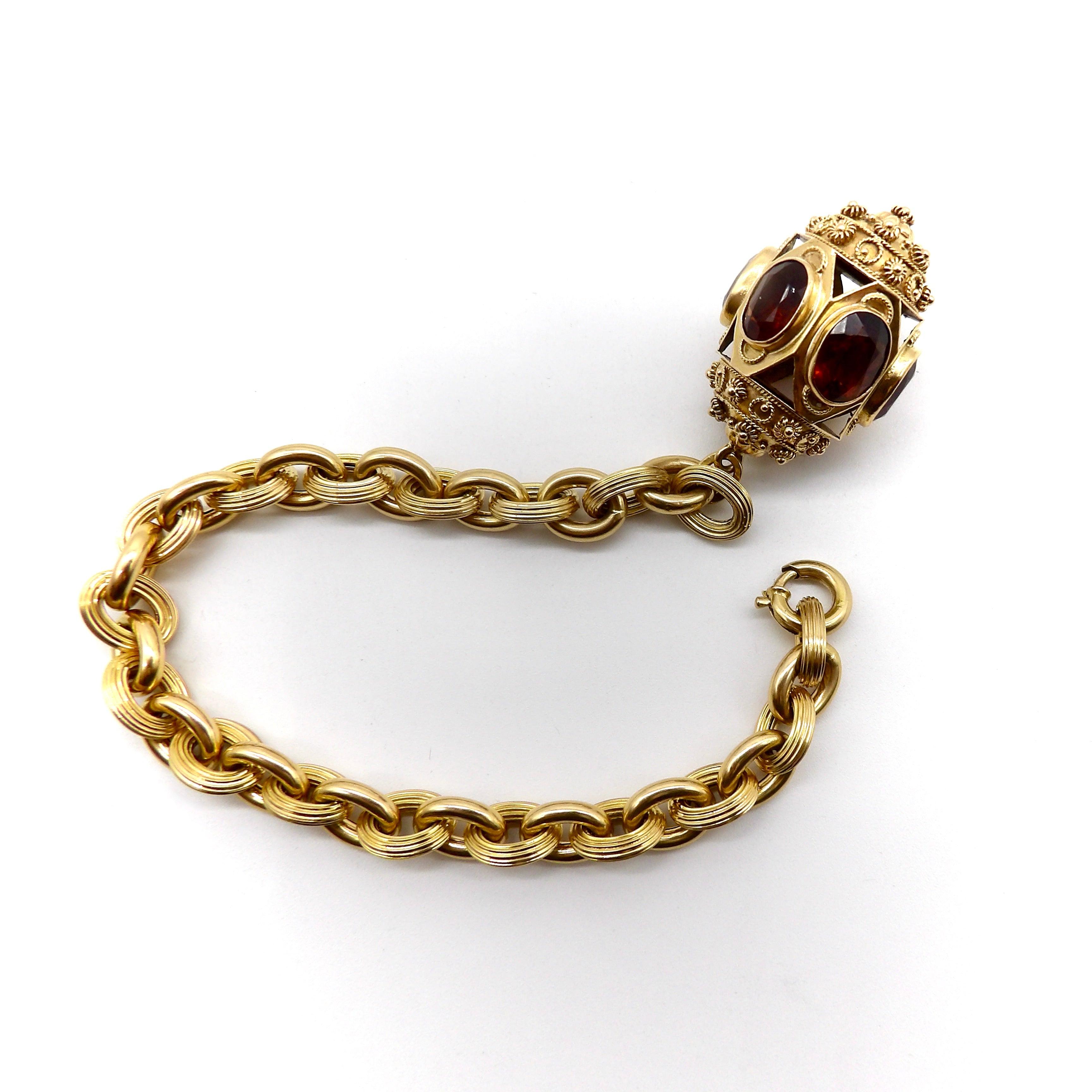 18K Gold Vintage Italian Bracelet with Lantern Charm, circa 1970’s-1980’s 3