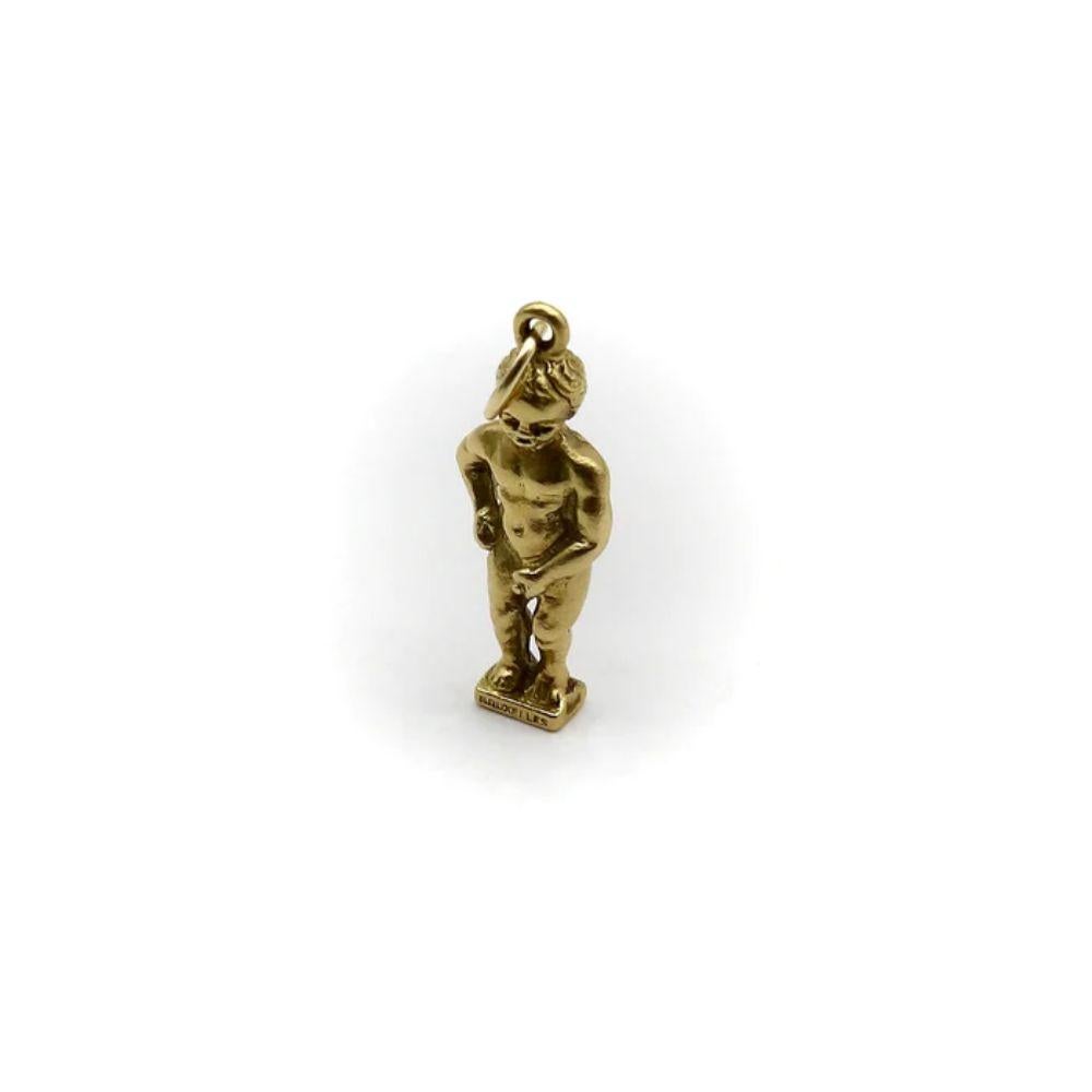 18K Gold Vintage Manneken Pis Charm or Pendant

The Manneken Pis, or the “Little Pissing Man” is a landmark in Brussels famous for depicting a small boy urinating into the basin of a fountain. Built in 1618, it captures Belgian humor and is one of