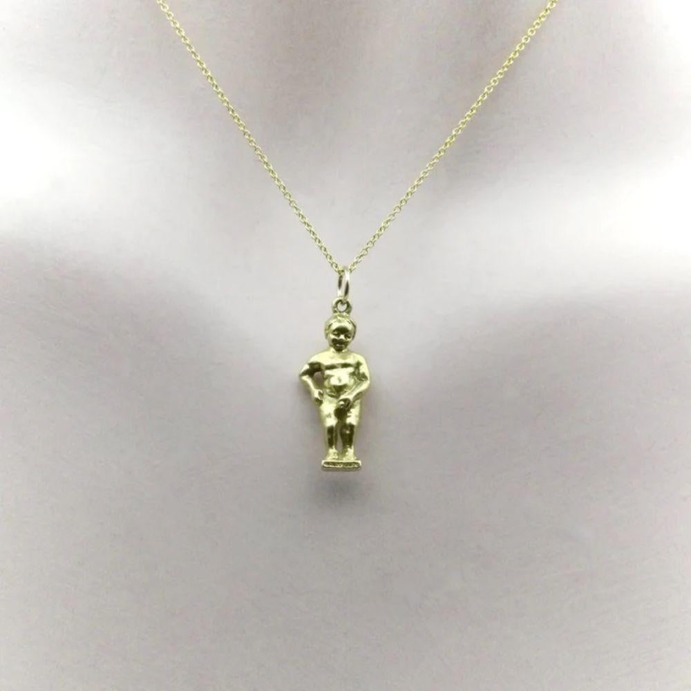 18K Gold Vintage Manneken Pis Charm or Pendant In Good Condition In Venice, CA