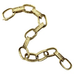 18K Gold Vintage Oval Link Bracelet