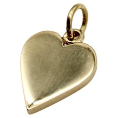 18K Gold Vintage Playing Card Heart Suit Pendant Charm