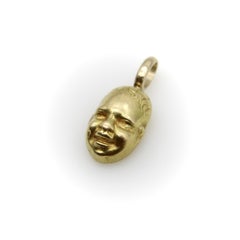 18K Gold Vintage Smiling Baby Face Charm / Pendant