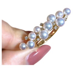 Aurora Baby Akoya Pearl Cascade Ring in 18K Gold