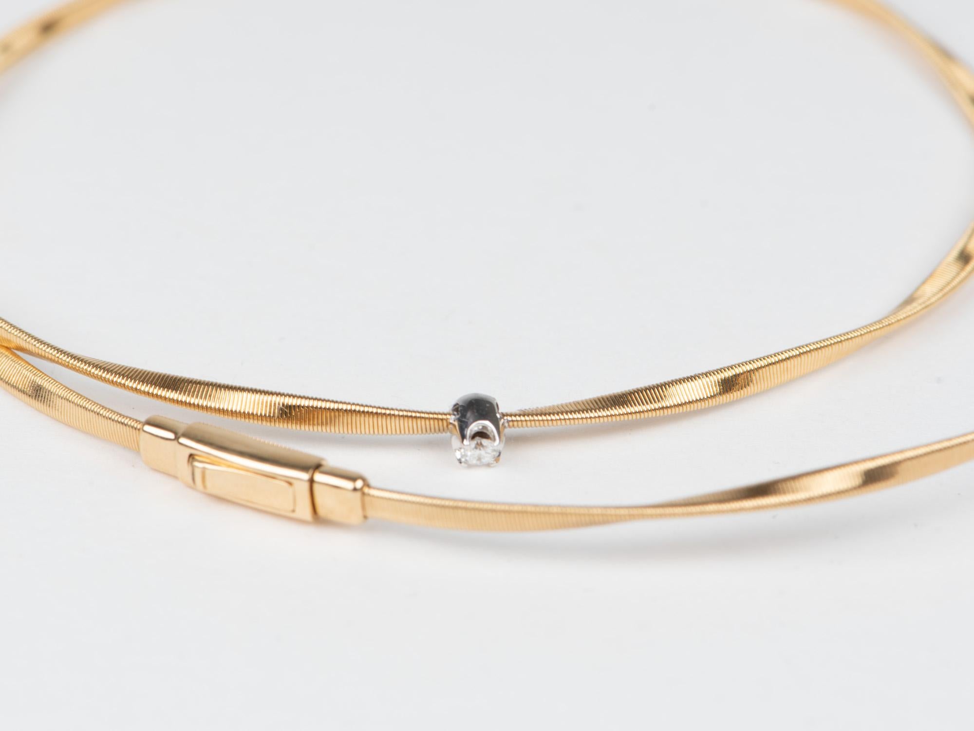 da uomo o donna Collana ondulata in oro 18K con stazioni di diamanti da 16,5