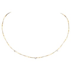 Collana ondulata in oro 18K con stazioni di diamanti da 16,5" con larghezza di 1,7 mm come Marco Bicego