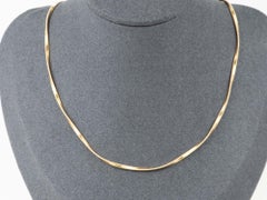 18K Gold Wavy Wave Necklace 16.5" 8g+ Like Marco Bicego R4599