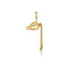 18k gold , White Diamond and Tourmaline Aquarius Zodiac Pendant
