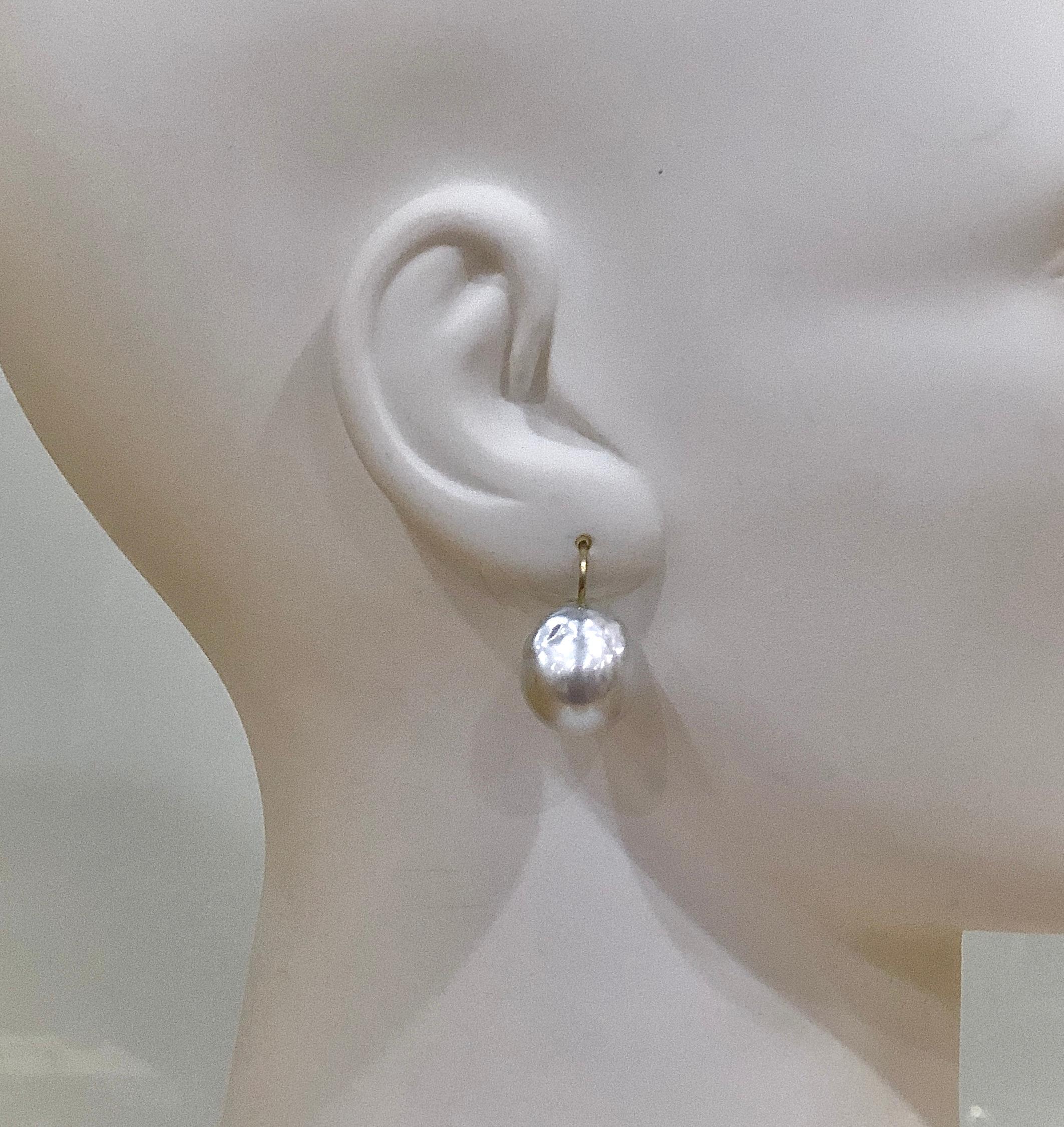 18 Karat Gold White South Sea Cultured Pearl Drop Earrings In New Condition In Westport, CT