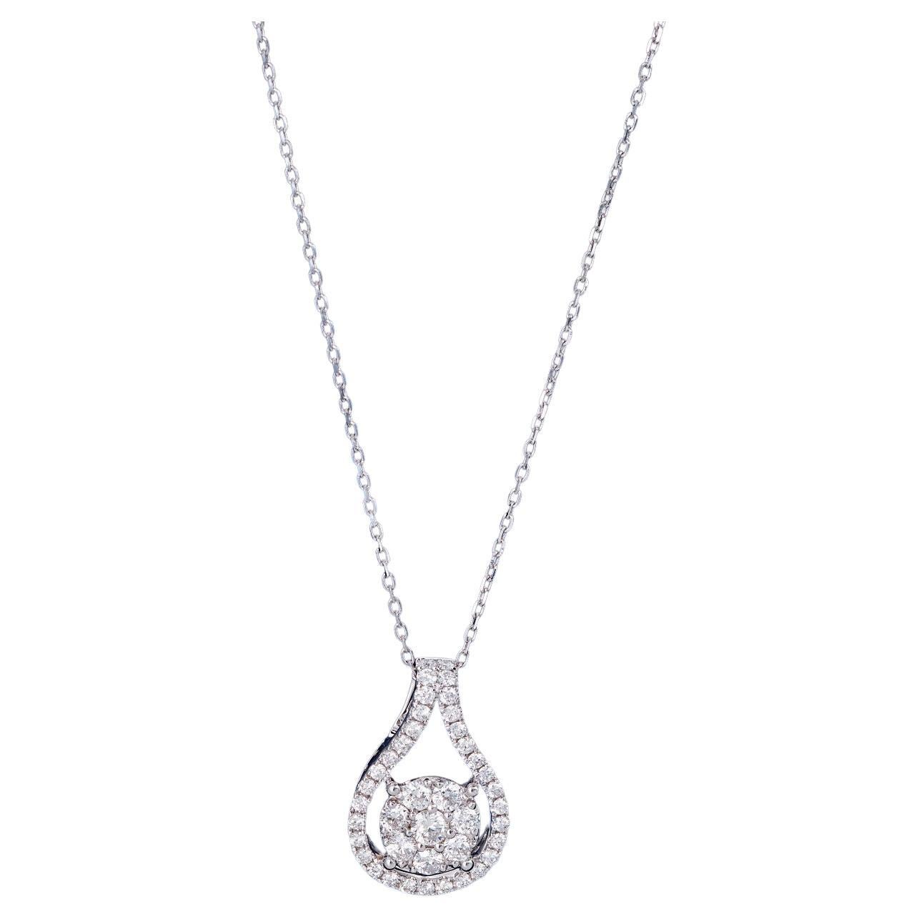 18K Gold With Seven-Stone Natural Diamond Necklace