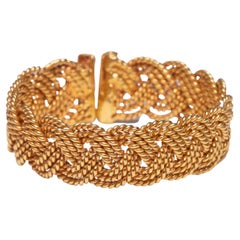 18K Gold Woven and Braided Band, Adjustable