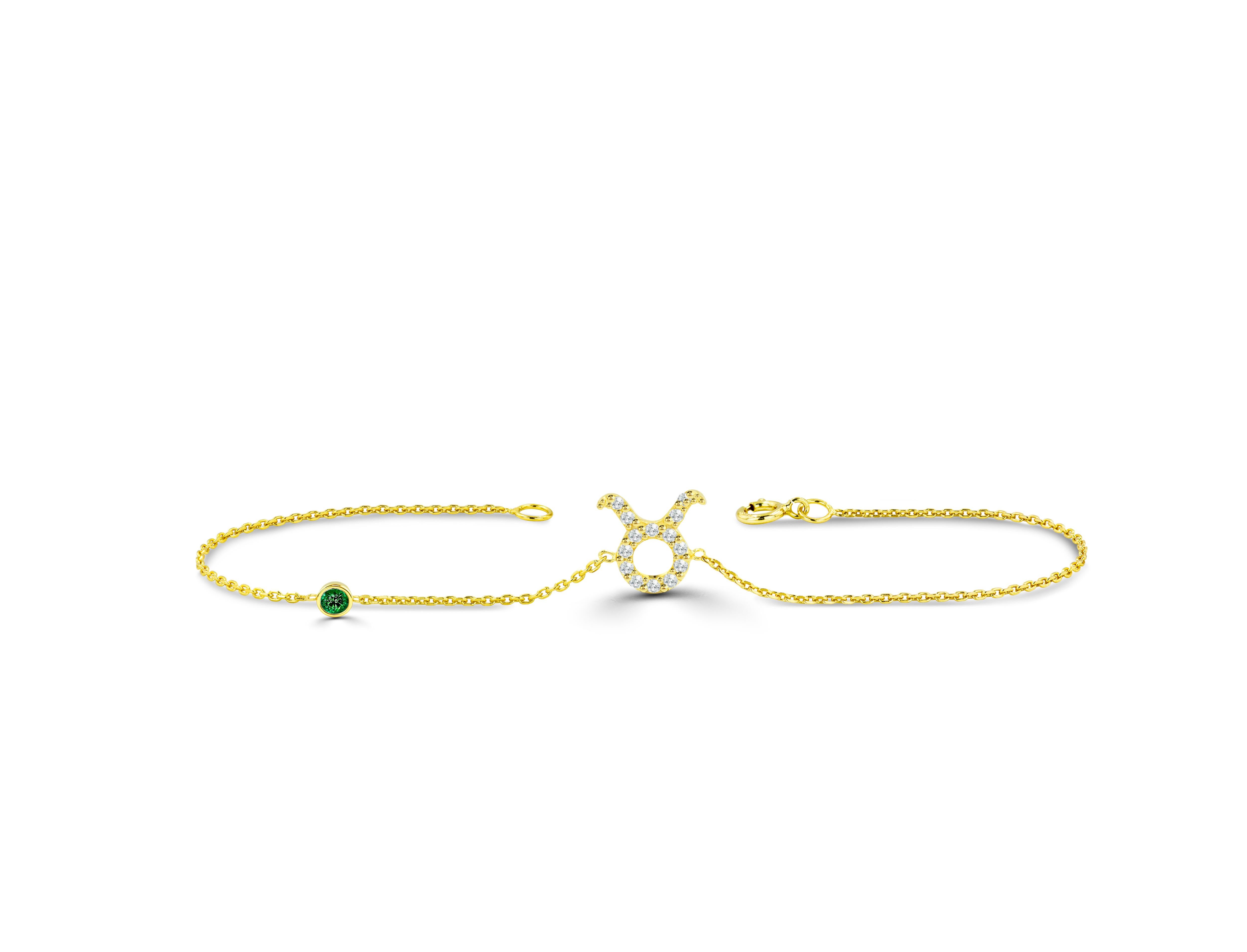 This Taurus Diamond Bracelet is meant to represent you. This Zodiac sign bracelet comes with a birthstone of your choice. Our collection of zodiac jewelry includes this stunning Diamond Taurus piece. All Taurus out there, purchase this lovely