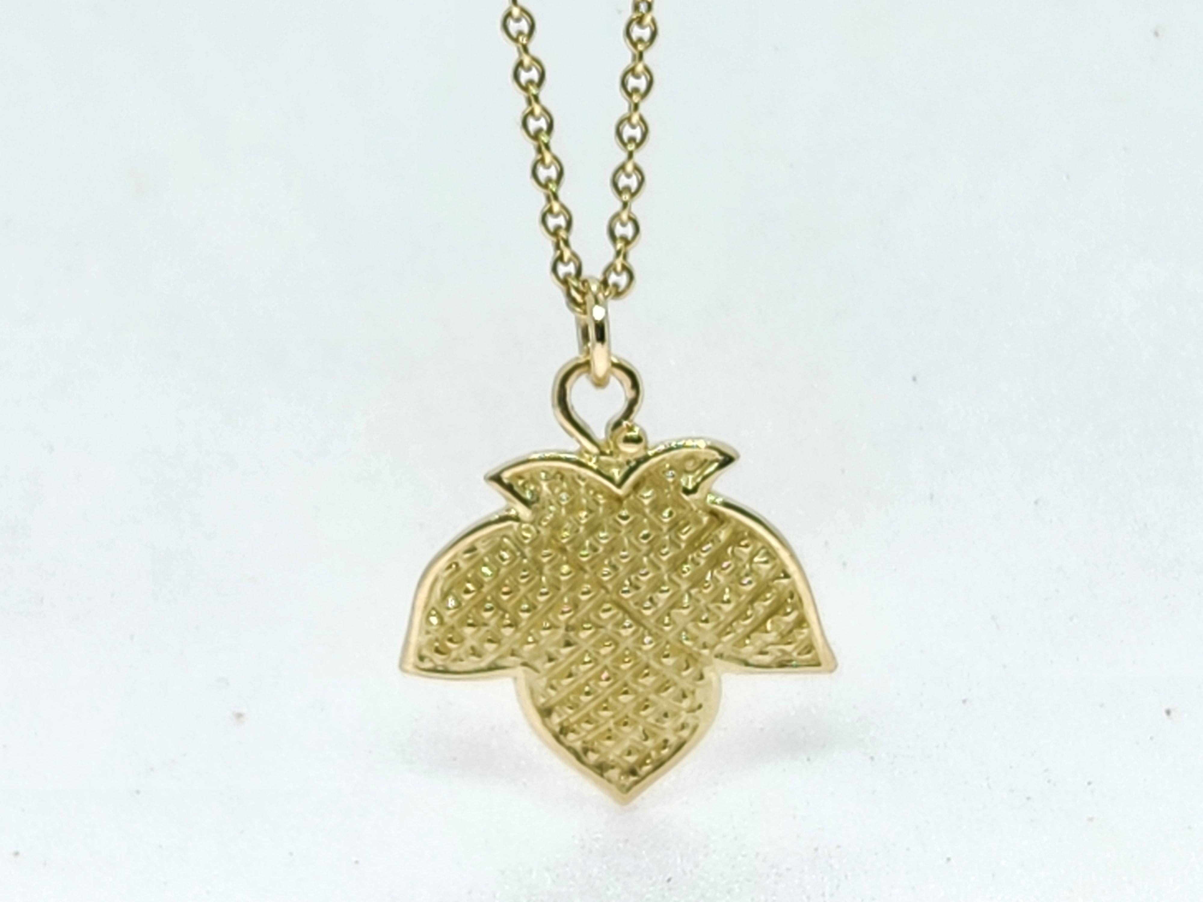 Nature is the inspiration for most of our designs. The Maple Leaf is interpreted by Alison and is a combination of realistic design coupled with beaded texture. Works in tandem stacked/layered with the Large Maple Leaf pendant. Watch for the