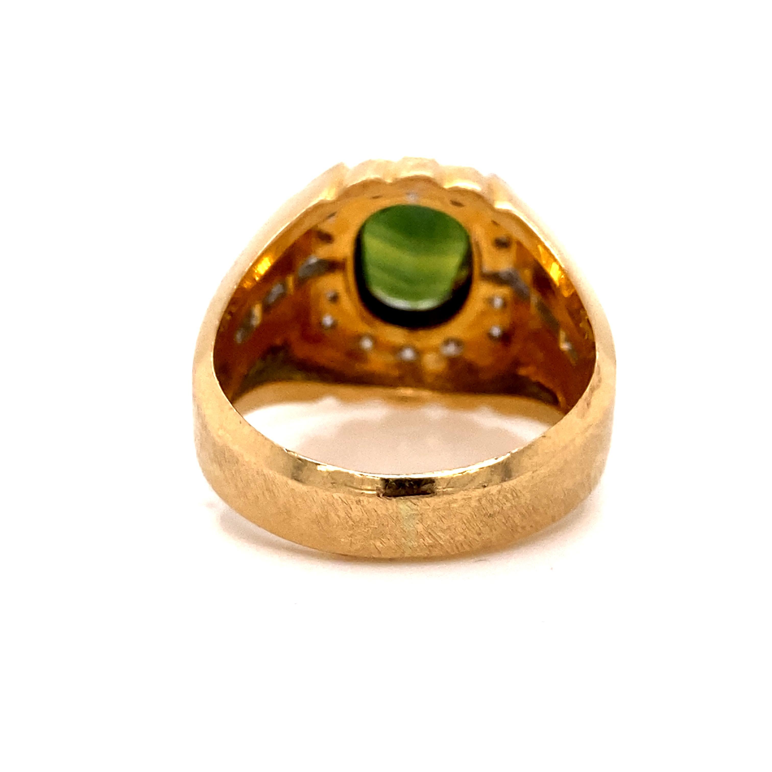 green sapphire mens ring